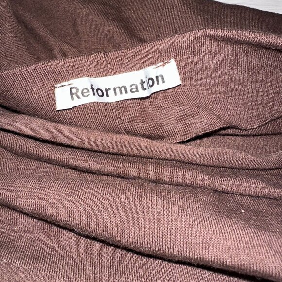Reformation Lindy Brown High Mock Neck Knit Tank Top Women's Medium M - Picture 5 of 8